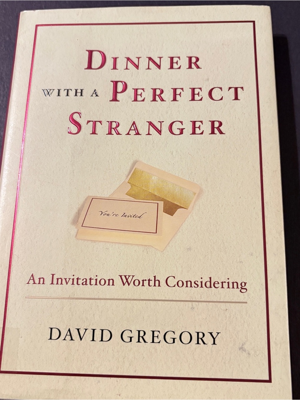 Dinner with a Perfect Stranger by David Gregory - Cream Cover